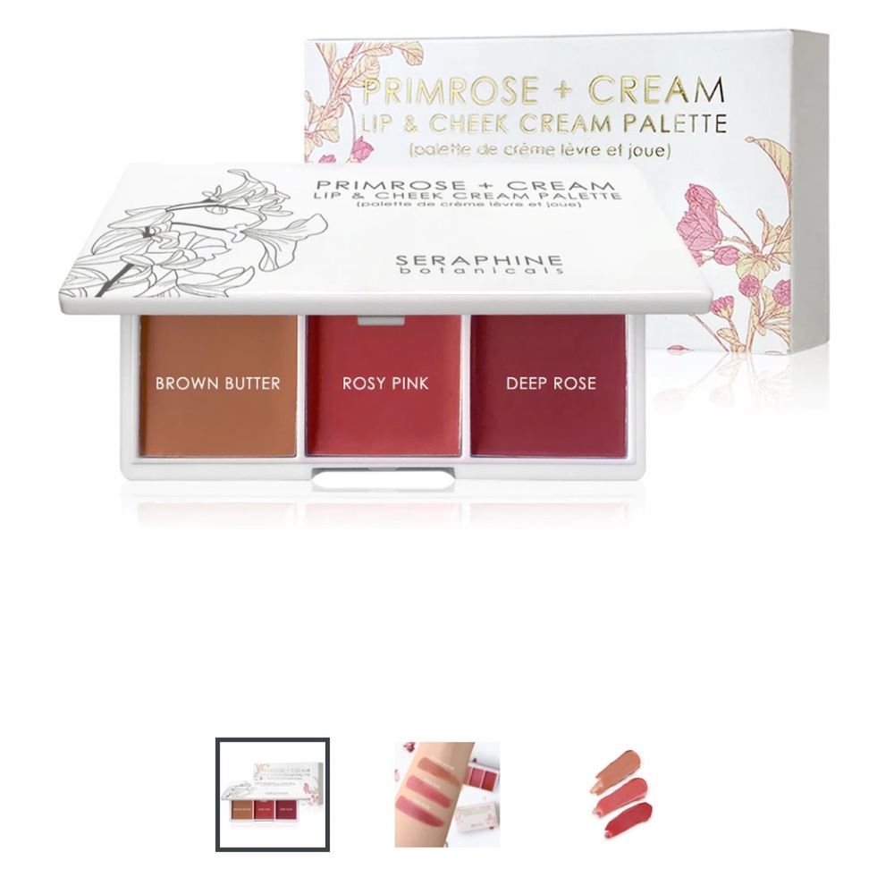 Seraphine botanicals Primrose + Cream Lip & Cheek Cream Palette